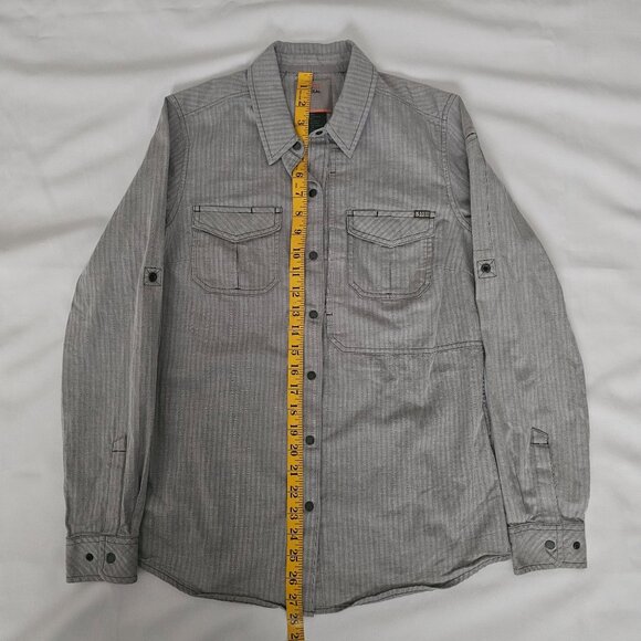 5.11 Tactical Men's Gray Striped Dual Chest Pockets Long Sleeve Shirt Size Small - Picture 13 of 16
